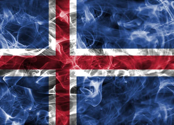 Islande drapeau de fumée — Photo