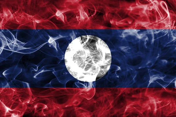 Laos dym flaga — Zdjęcie stockowe