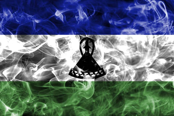 Lesotho smoke flag — Stock Photo, Image