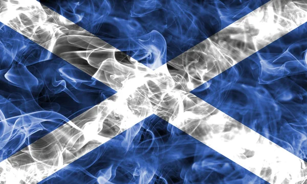 煙のスコットランドの旗 — ストック写真