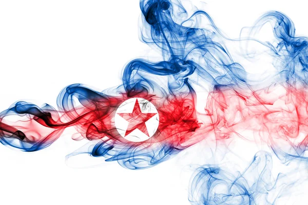 Drapeau fumé national Corée du Nord — Photo