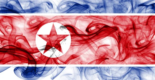 Corea del Norte bandera nacional de humo —  Fotos de Stock