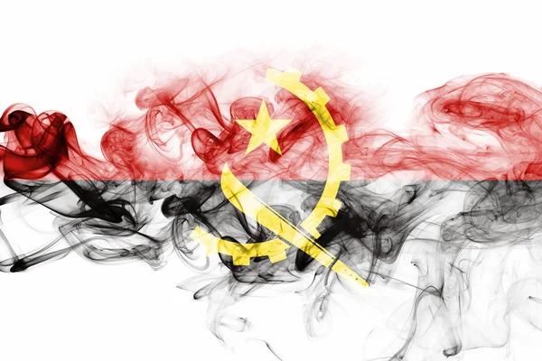 Vlag van Angola rook — Stockfoto