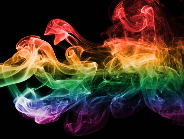 Colorido humo del arco iris, colores de bandera de orgullo gay, comunidad LGBT fl —  Fotos de Stock