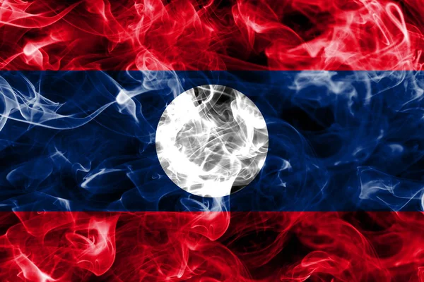 Laos dym flaga — Zdjęcie stockowe