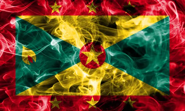 Grenada kouře vlajka — Stock fotografie