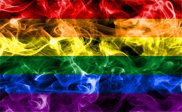 게이 연기 플래그, 무지개 깃발 — 스톡 사진