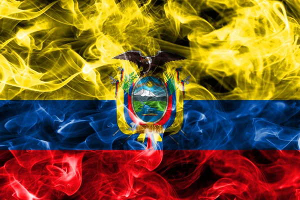Ecuador smoke flag — Stock Photo, Image