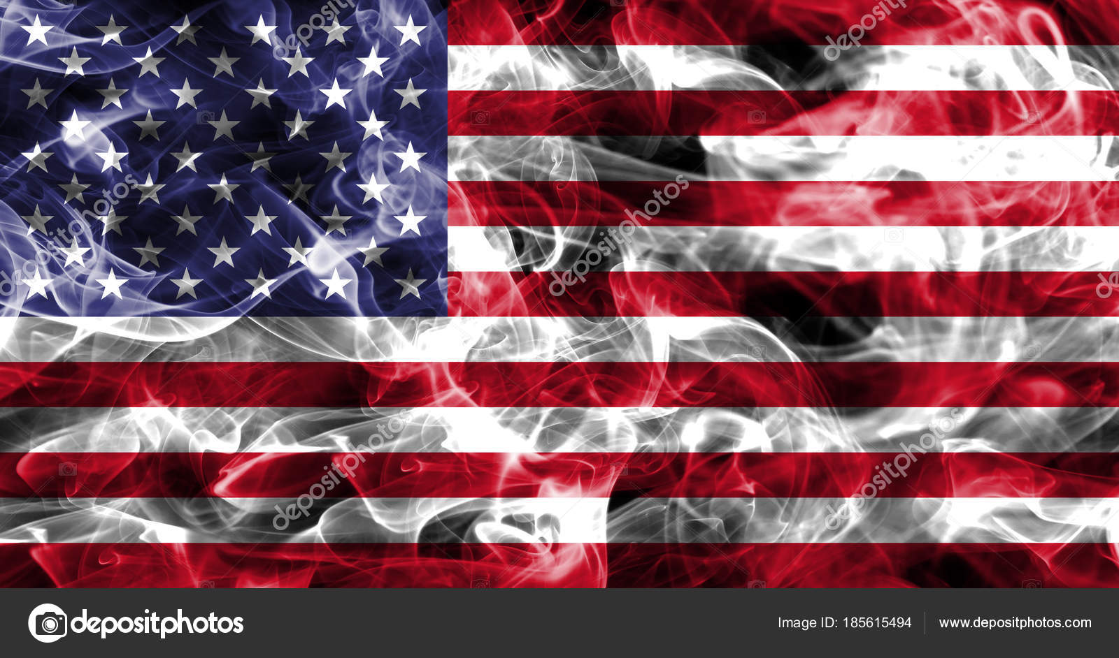 United States of America smoke flag, American flag, USA flag Stock
