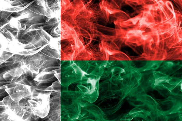 Flaga Madagaskaru dymu — Zdjęcie stockowe