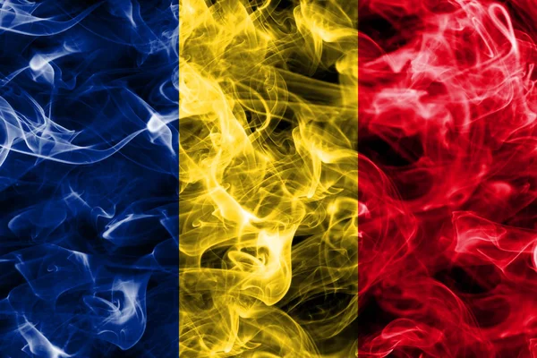 Románia füst zászló — Stock Fotó