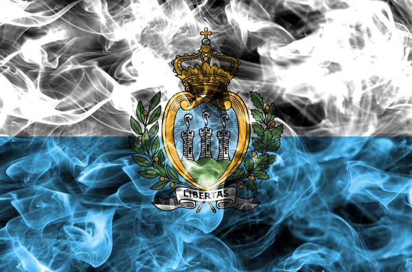 San Marino smoke flag — Stock Photo, Image