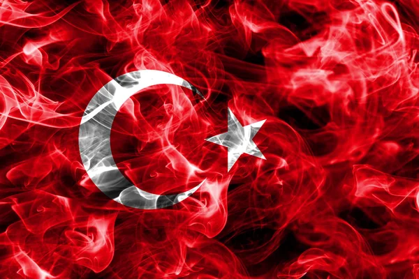 Turquie drapeau de fumée — Photo