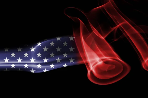 Прапор Сполучених Штатів дим — стокове фото