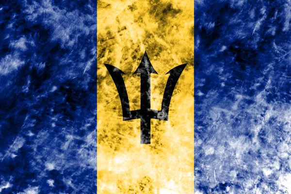 Alte Barbados Grunge Hintergrundflagge — Stockfoto