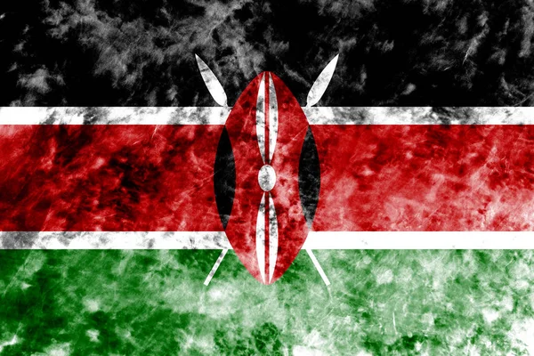 Vieux drapeau arrière-plan Kenya grunge — Photo