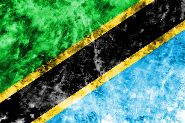 Stará Tanzanie grunge pozadí vlajka — Stock fotografie
