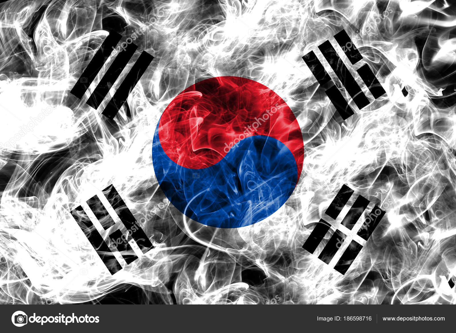 South Korea Smoke Flag Stock Photo Vladem 186598716 - 