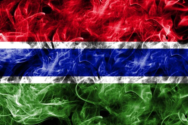 Gambiya duman bayrak — Stok fotoğraf