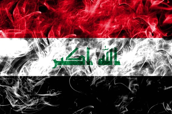 Iraq smoke flag — Stock Photo, Image