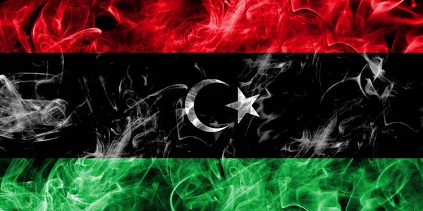 Libye drapeau de fumée — Photo
