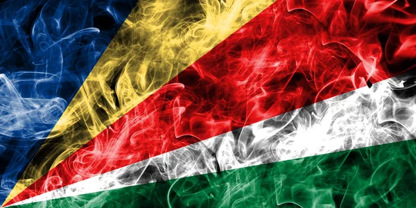 Vlag van de Seychellen rook — Stockfoto