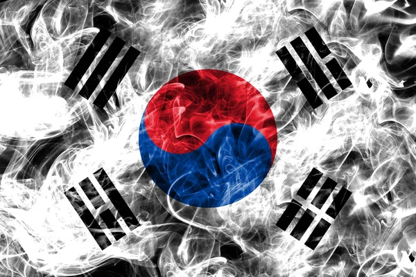 Sydkorea rök flagga — Stockfoto