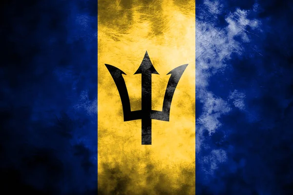 Stará Barbados grunge pozadí vlajka — Stock fotografie