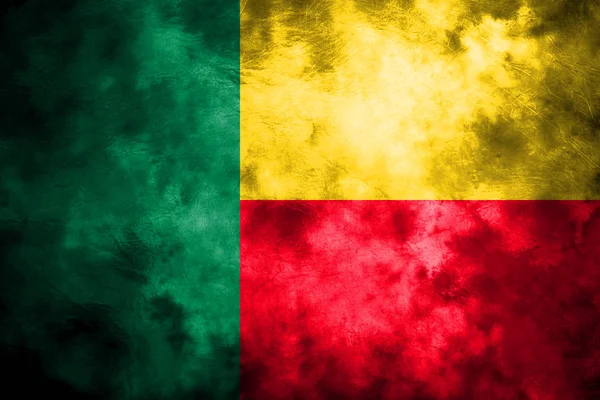 Gamla Benin grunge bakgrund flagga — Stockfoto