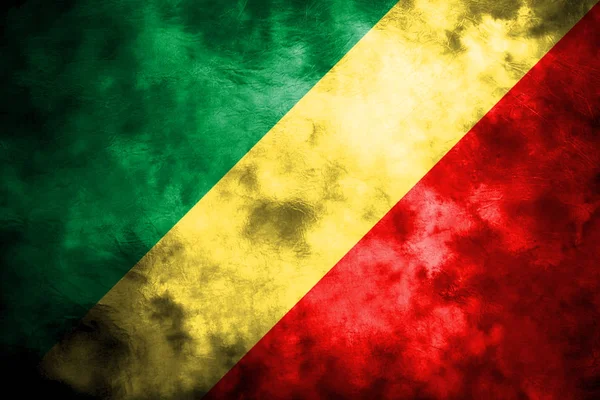 Stary Kongo grunge tle flaga — Zdjęcie stockowe