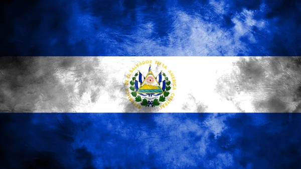 Antigua bandera de fondo grunge de El Salvador — Foto de Stock