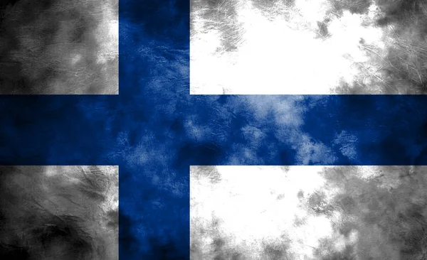 Bandera de fondo grunge de Finlandia antigua — Foto de Stock