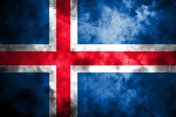 Antigua bandera de fondo grunge de Islandia — Foto de Stock