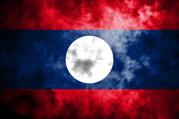 Stary Laos grunge tle flaga — Zdjęcie stockowe
