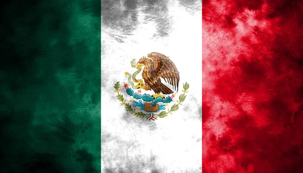 Gamla Mexiko grunge bakgrund flagga — Stockfoto