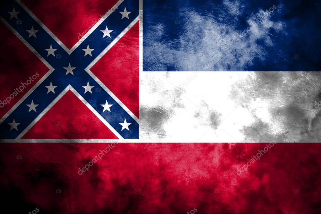 Mississippi state grunge flag, United States of America