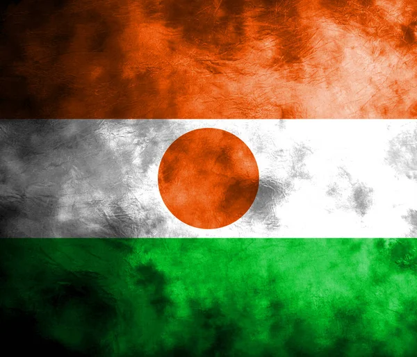 Oude Niger grunge achtergrond vlag — Stockfoto