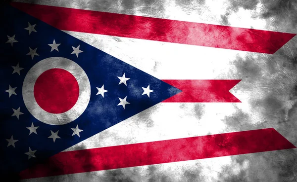 Ohio state grunge flag, États-Unis d'Amérique — Photo