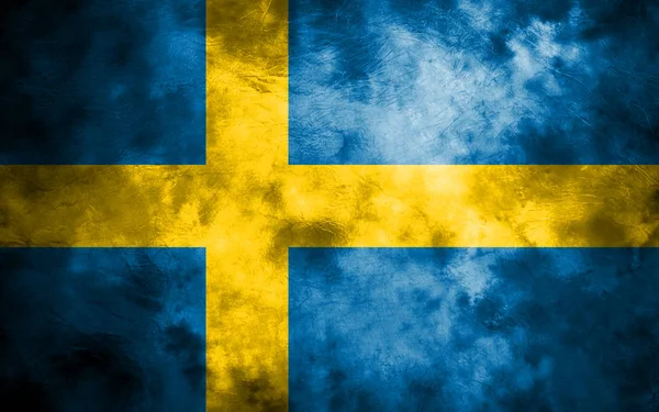 Gamla Sverige grunge bakgrund flagga — Stockfoto