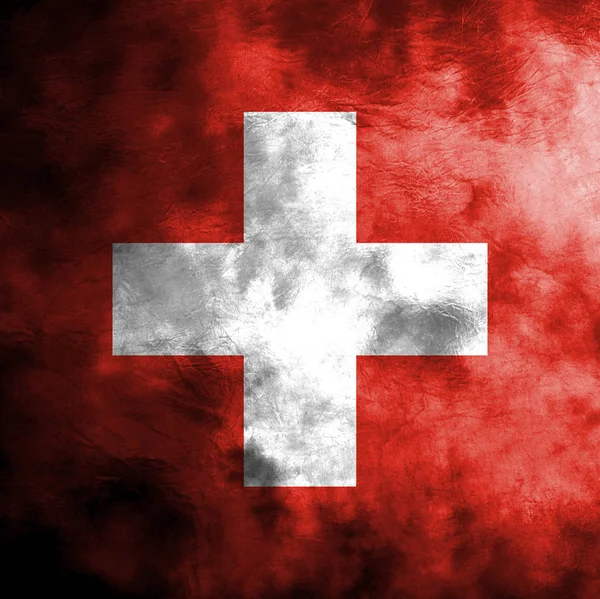 Stará Švýcarsko grunge pozadí vlajka — Stock fotografie