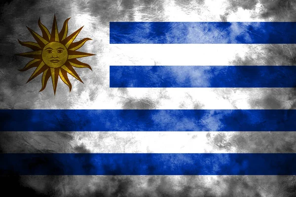 Старий Уругвай гранж фон прапор — стокове фото