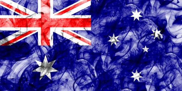 Vlajka Austrálie kouře na bílém pozadí — Stock fotografie