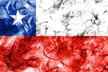 Beyaz bir arka plan üzerinde duman Şili bayrağı