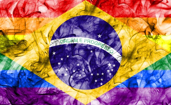 Brasil Bandeira de fumo gay, Bandeira do Brasil — Fotografia de Stock