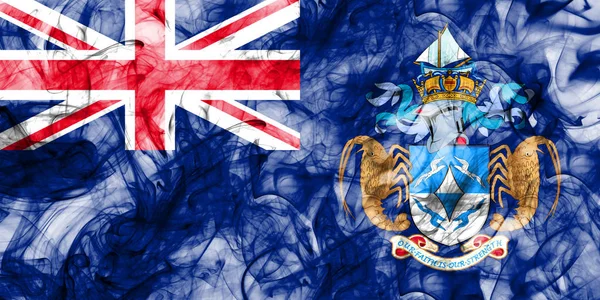 特里斯坦-达库尼亚的烟雾旗, 英国海外领土, Brita — 图库照片