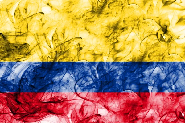 Vlajka Kolumbie kouře na bílém pozadí — Stock fotografie