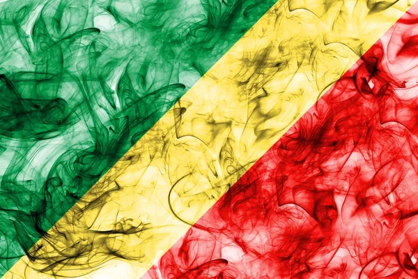 Bandera de humo Congo sobre fondo blanco —  Fotos de Stock