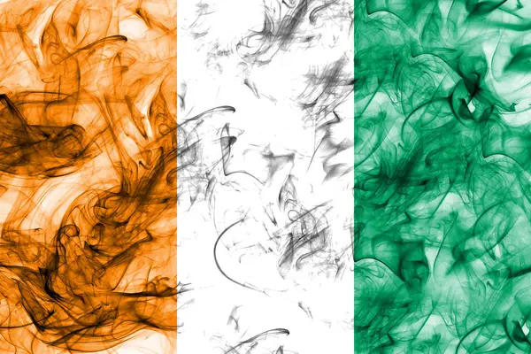 Cote d'Ivoire smoke flag — 스톡 사진