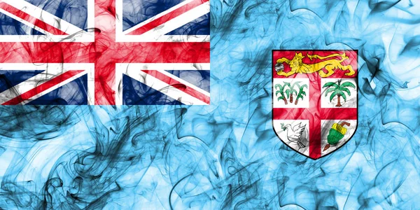 Flaga Fidżi dymu na białym tle — Zdjęcie stockowe