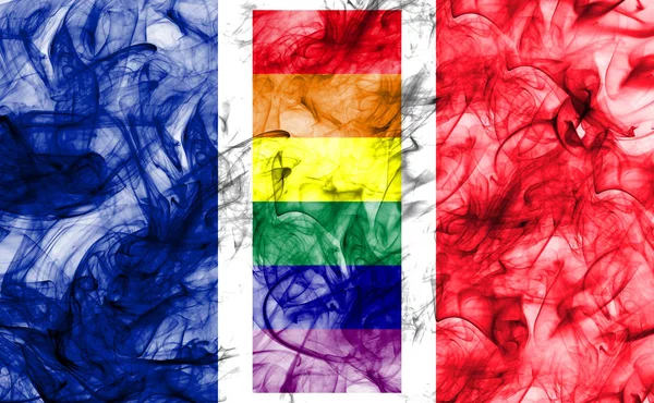 France Gay smoke flag, LGBT France flag — Stock Photo, Image